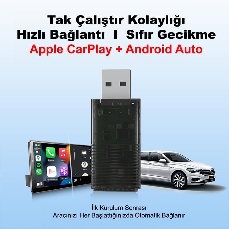 Dark Mini Pro Duo 2in1 Araç Kiti Wireless/Kablosuz Carplay ve Android Auto Adaptörü - Görsel 3