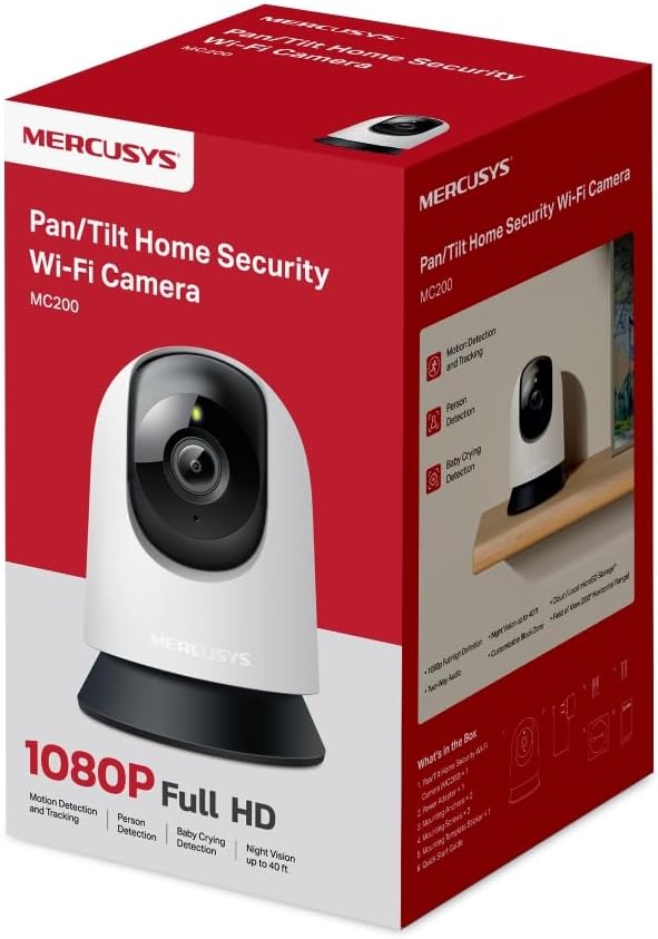 MC200 | 1080p Güvenlik Wi-Fi Kamerası | 360° Görüş | Gece Görüşü | Akıllı Hareket & Kişi Algılama | Çift Yönlü Ses | microSD & Bulut Depolama | SmartThings, Alexa, Google Assistant Uyumlu - Görsel 3