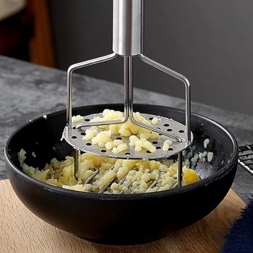 Alternative view of Paslanmaz Çelik Yaylı Patates Ezici - 24,5 cm Patates Presi | Ergonomik Saplı Sebze Ezme Aleti | Manuel Püre Yapıcı |