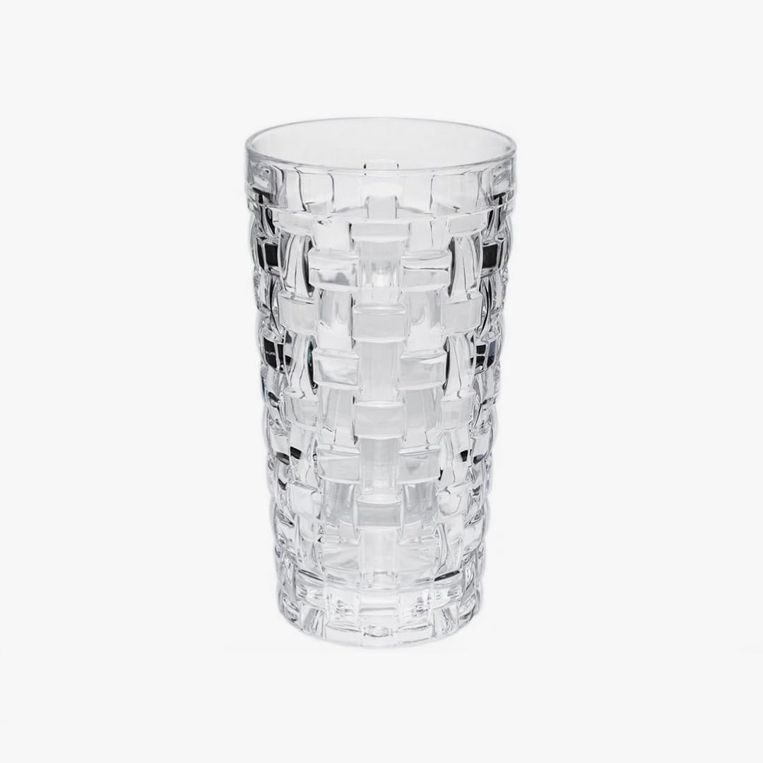 400ml,kabartma Dokuma Desenli 62'lı SetUzun Cam Bardak,Sıcak ve Soğuk Kokteyller,Buzlu İçececekler için Kibar Şık Ergonomik Tasarım Borosilikat Cam - Görsel 3