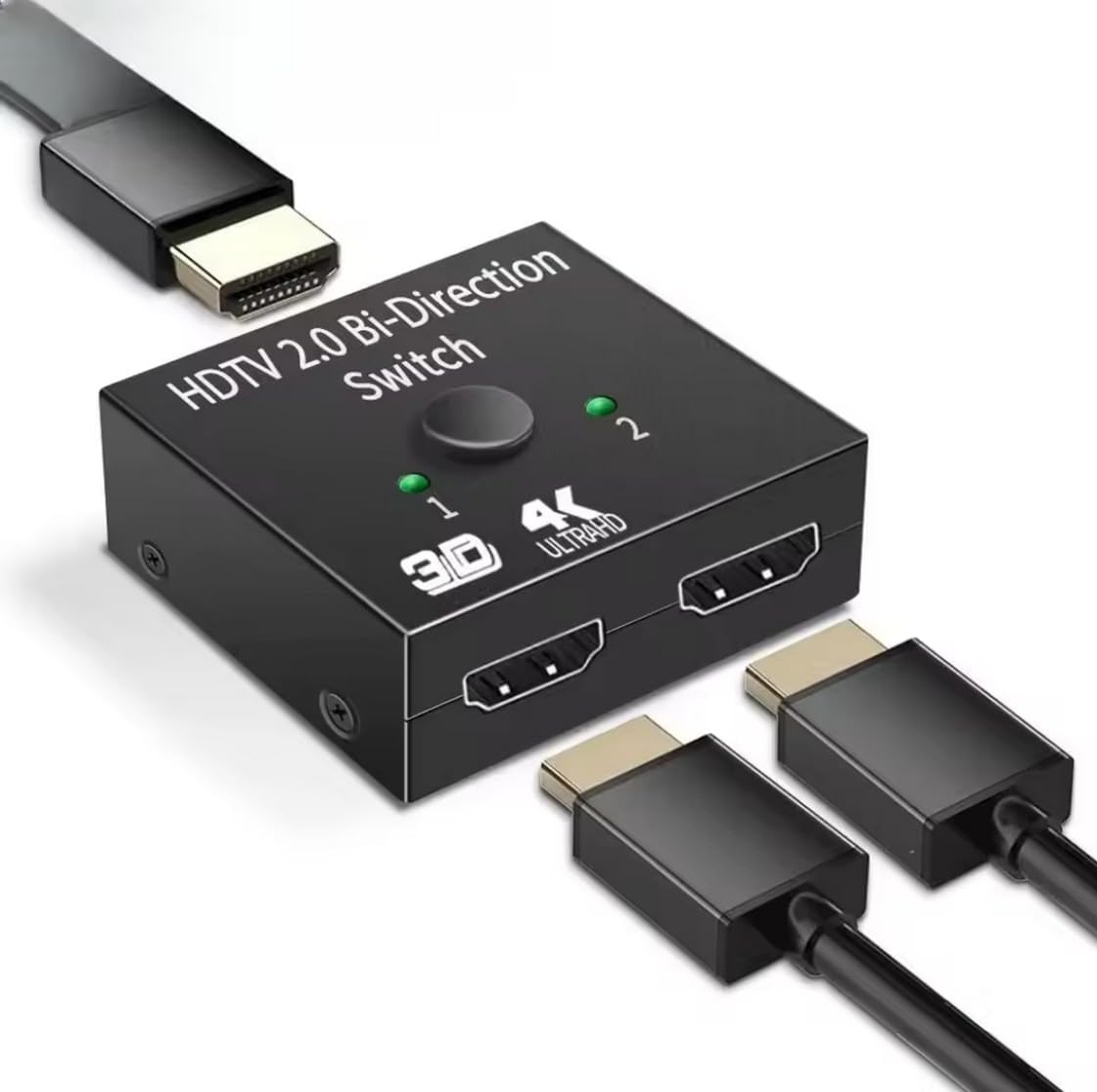 HDMI Switch Splitter, Anahtar, 2 Giriş 1 Çıkış, PS5, PS4, Xbox, TV Kutusu, TV Stick, Monitör, PC ile Uyumlu, Çift Yönlü AB Anahtar,