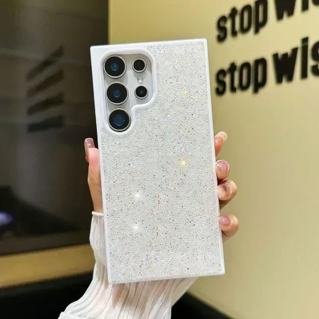Alternative view of S24 Ultra ve S25 Ultra Uyumlu Kılıf Taşlı Star Glitter Silikon Kılıf (Beyaz)