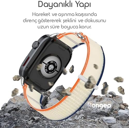 Watch D2 ile Uyumlu Hook Loop Kumaş Kordon Terletmeyen Nefes Alabilen Hafif Yapı Cildi Tahriş Etmeyen Cırt Cırt Tasarımlı Deformasyona Dayanıklı Rahat Kumaş Kayış - Görsel 2