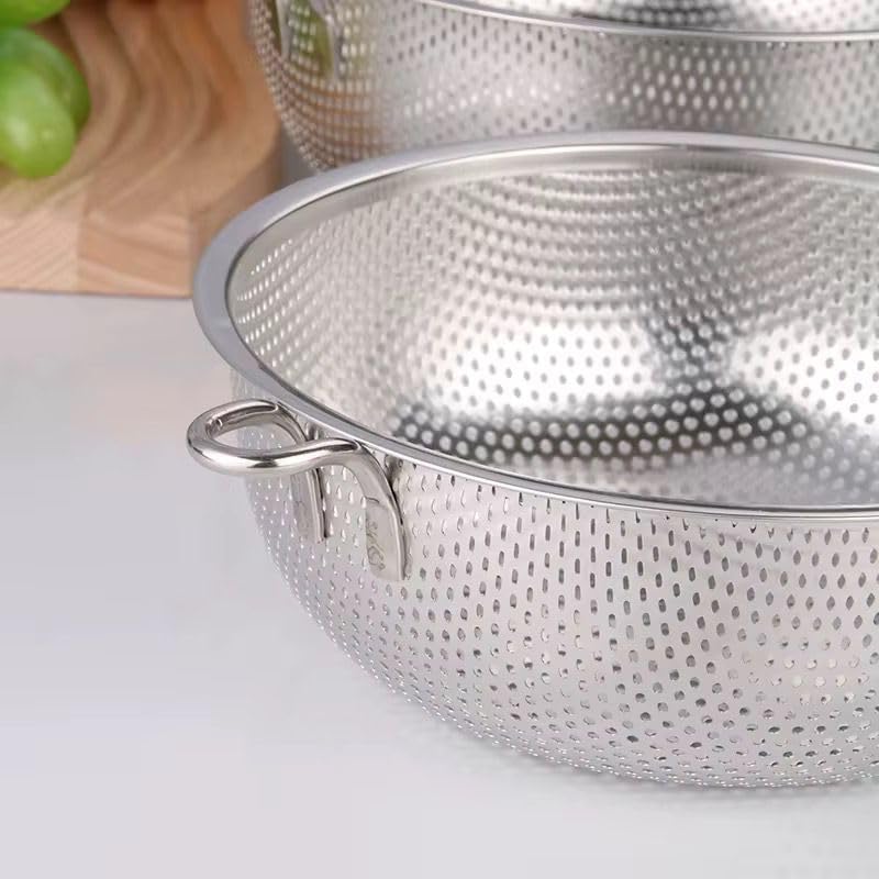 Uzun Saplı Paslanmaz Metal Süzgeç – Makarna, Sebze ve Meyve Yıkama Süzek, Derin Gövdeli, Dayanıklı Tel Süzgeç, Mutfak Süzgeci (19 Cm)