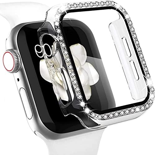 Apple Watch İle Uyumlu 10 11 İle Uyumlu 46 Mm Özel Üretim Işıltılı Lüks Şık Darbe Emici Zarif Elmas Taşlı Kasa Ve Ekran Koruyucu Kılıf İnci Şeffaf - Görsel 3