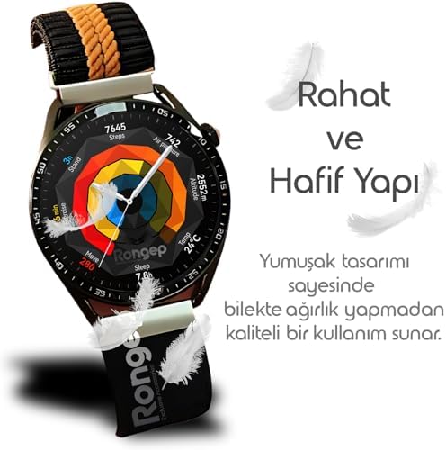 ile Uyumlu Metal Bağlantılı Weaved Loop 22mm Kordon GT5/GT5 Pro/GT4/GT3/GT3 Pro/GT2/GT2 Pro 46mm için Terleme Karşıtı Bileğe Göre Ayarlanabilen Kumaş Kayış - Görsel 3