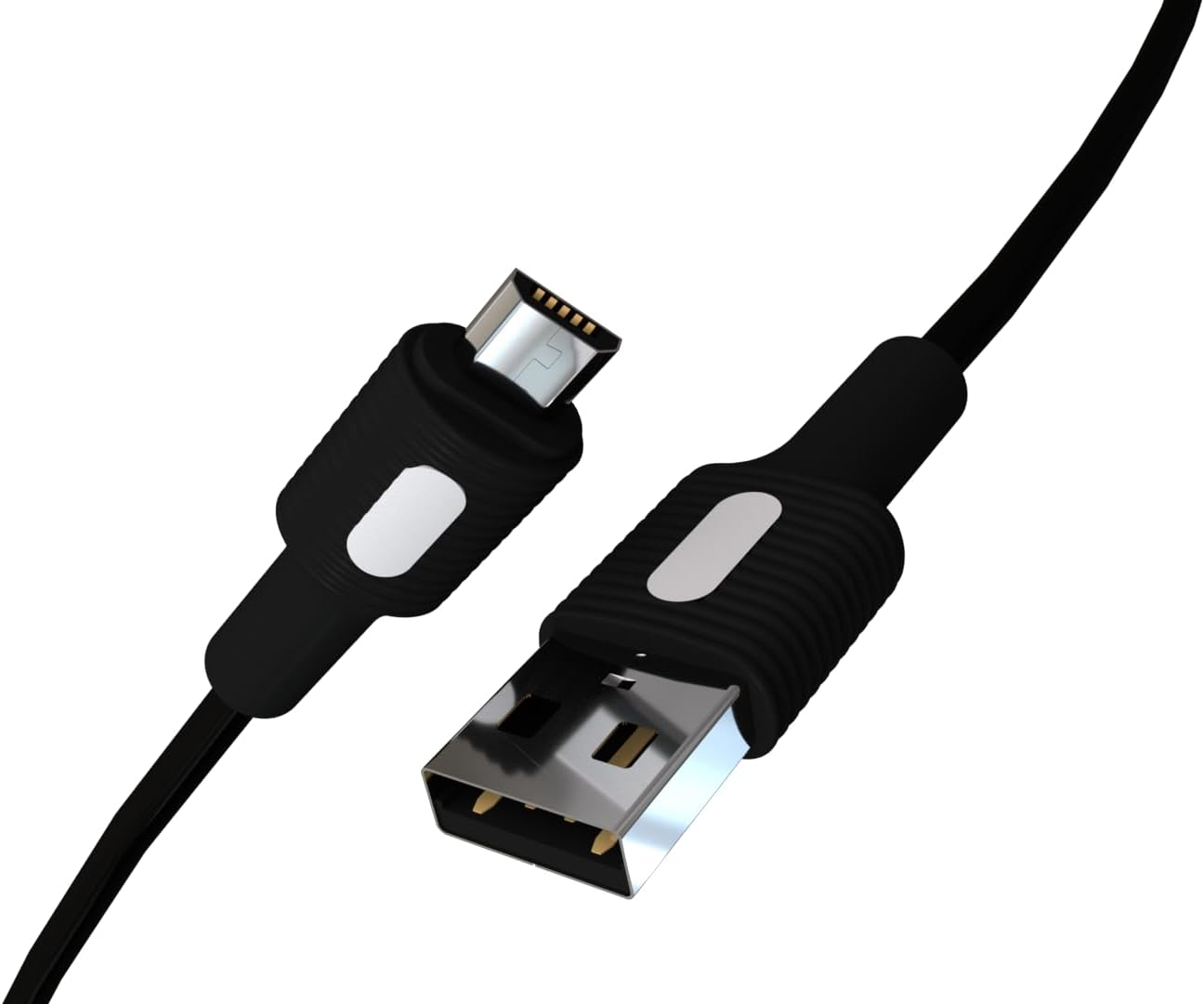 Micro USB Hızlı Şarj Kablosu (Siyah + Beyaz/Siyah Uç) (150 CM) - Görsel 2