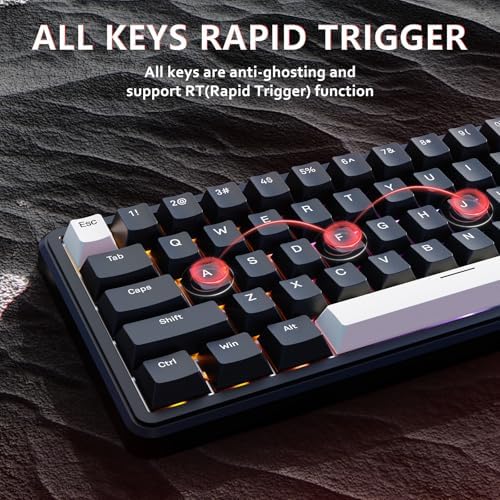 ATTACK SHARK X65 HE Manyetik Anahtarlı 65% Gaming Klavye – 8000 Hz Ultra Hızlı Tepki, 0.01 mm Rapid Trigger Hassasiyeti, PBT Tuşlar, RGB Aydınlatma, QMK Desteği (Business Black)