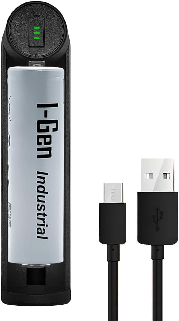 Alternative view of I-Gen Batteries G101 2000mAh Şarj Edilebilir Pil + Tekli Şarj Cihazı Seti (18x65mm - 3.7 - Düz Kafa)