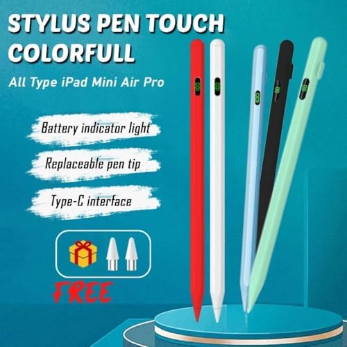 Universal Dokunmatik Stylus Kalem LED Göstergeli Manyetik Gövdeli Type-C Şarjlı Hassas Uçlu Çizim ve Not Alma Kalemi Tüm Touchscreen Cihazlarla iPad ile Uyumlu | ZR61 (Siyah)