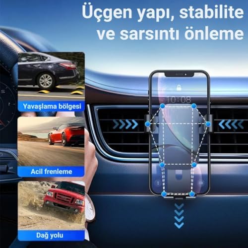 Metal Age Sarsılmaz Havalandırma İçin Ayarlanabilir Metal Araç İçi Telefon Tutucu Araç Tutucu - Görsel 3