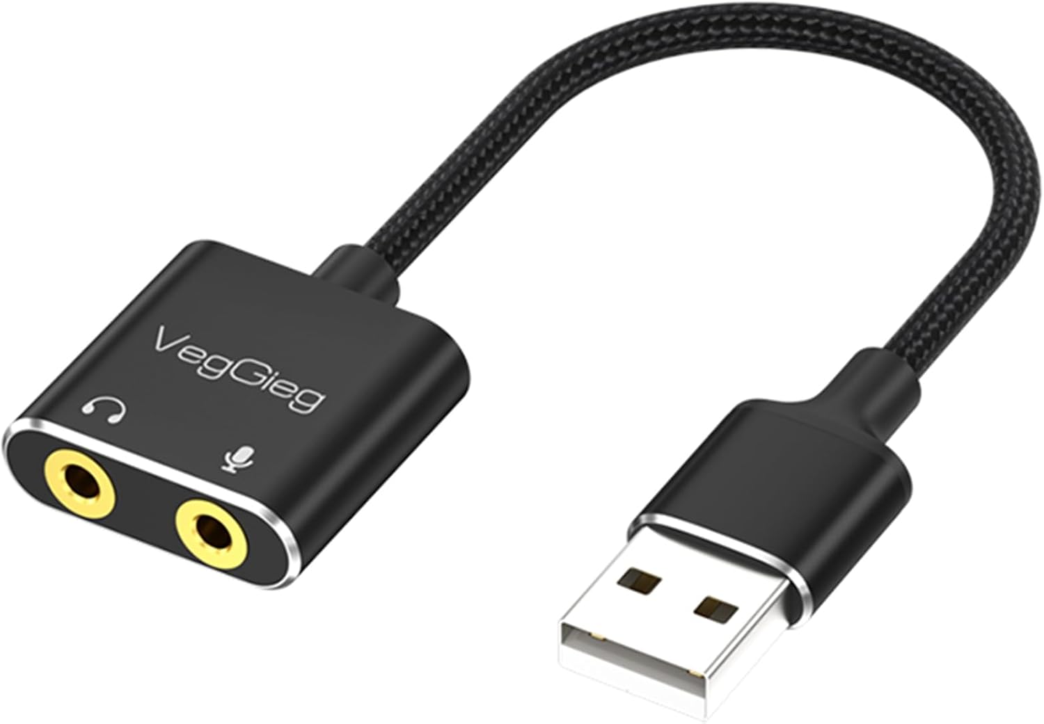 Alternative view of USB Ses Kartı 3.5mm Kulaklık ve Mikrofon Girişli Siyah
