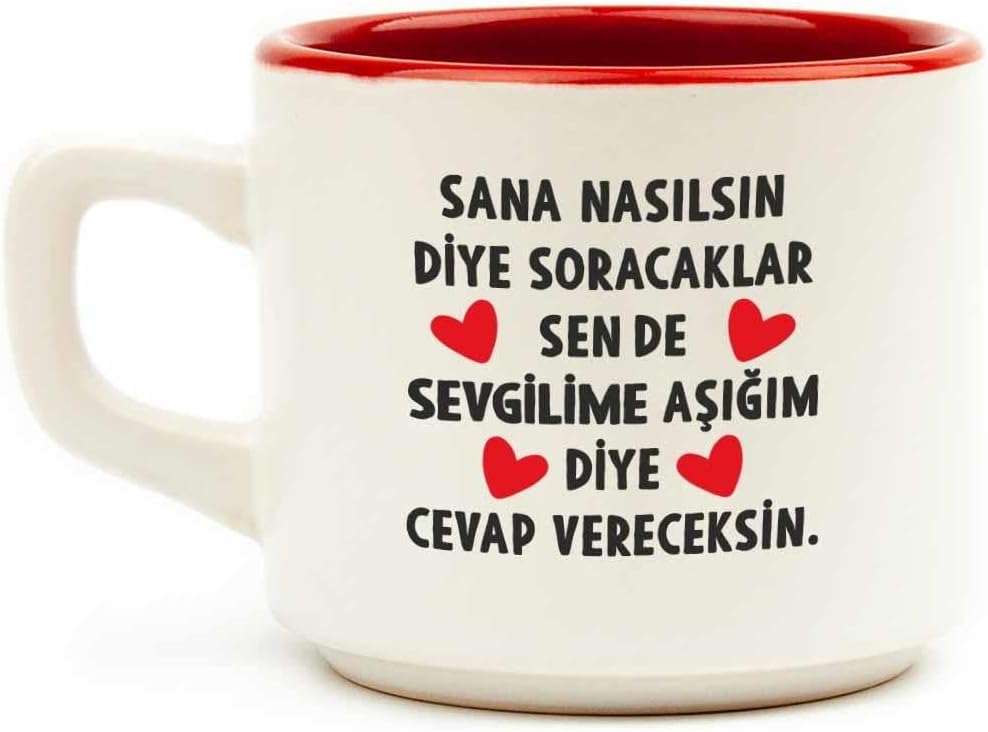 Sevgilime Aşığım Diye Cevap Vereceksin Beyaz Venüs Kupa - Hediye Seramik Kupa - Görsel 3