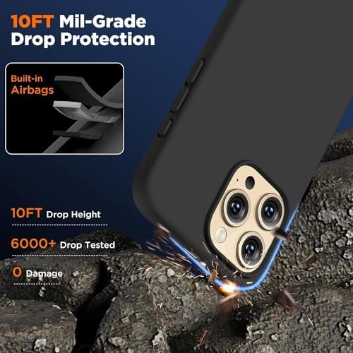 iPhone 15 Pro ile Uyumlu Kılıf, Silikon Kılıf, Darbeye Dayanıklı Koruyucu Kapak Çizilmez içi Komple Mikrofiber Astarlı Telefon Kılıfı, 6,1 inç (Siyah) - Görsel 2