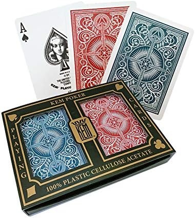 KEM Arrow, Poker Boyu, Standard Endeks, Kırmızı & Mavi, Çift Deste - Görsel 3