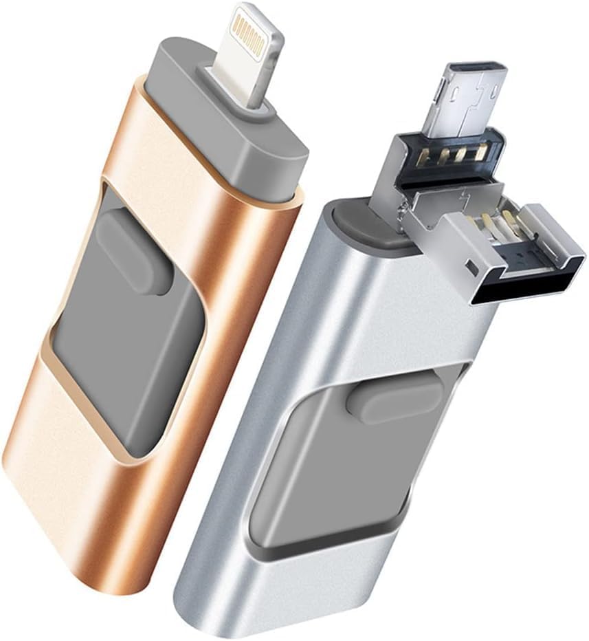 Alternative view of Flash Bellek, 128GB USB Hafıza Sürücüsü, Harici Genişletilebilir USB Bellek Çubuğu, Cep Telefonu ve Bilgisayarlar ile Uyumlu 3'ü 1 Arada Hafıza Depolama Sürücüsü (Gümüş)