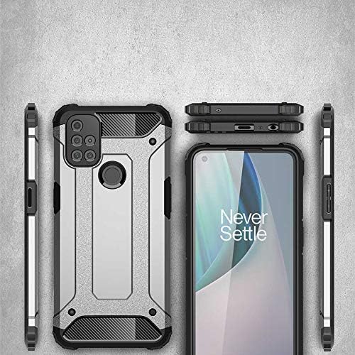 One Plus Nord N10 5G ile uyumlu Çİft Katman Koruyucu Crash Military Tank Kılıf - Rose Gold - Görsel 3