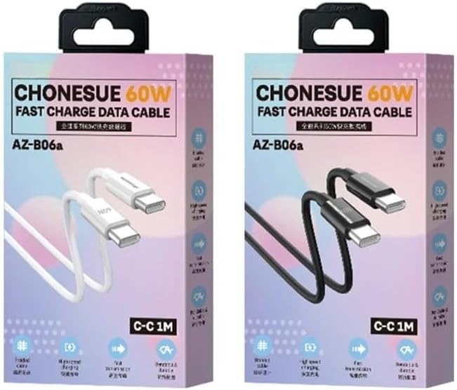 60W Örgülü Hızlı Şarj ve Data Kablosu Beyaz AZ-06AB (60w Type-C to Type-C Beyaz)
