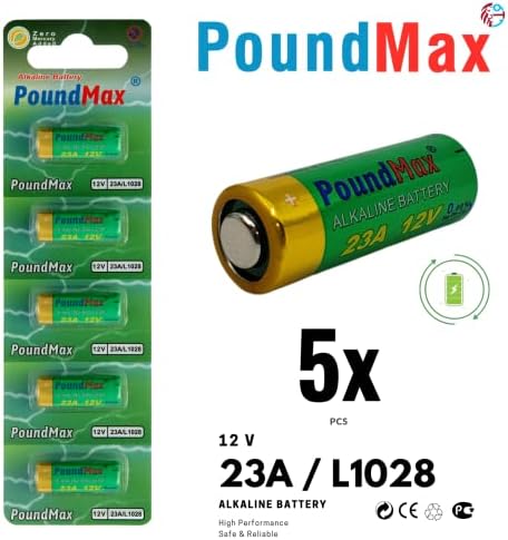 Alternative view of PoundMax Alkalin güvenlik pilleri, 23AE/A23/LRV08/MN21, 12 V, 5 adet
