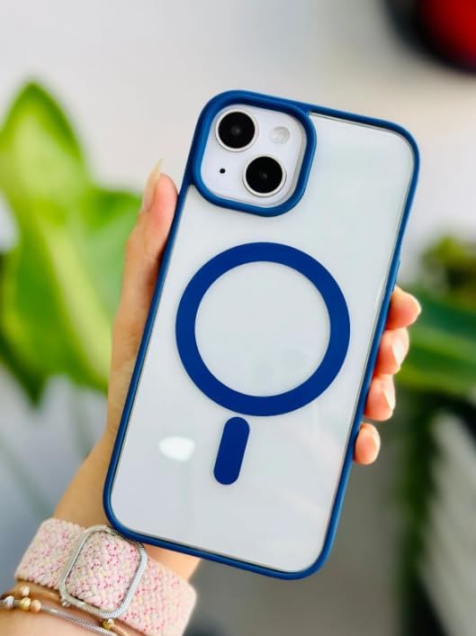 Iphone 14 Plus - 15 Plus ile Uyumlu Kablsouz Şarj Özellikli Renkli Şeffaf Kılıf