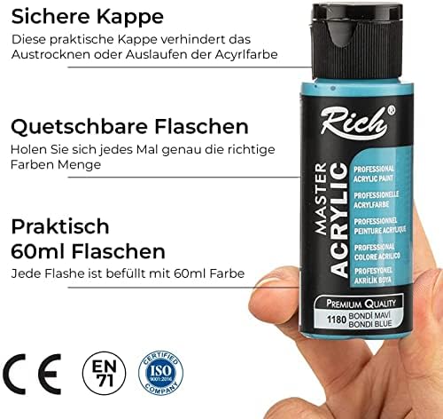 Rich Mastermix Akrilik Boya 60 Cc 12 Li Metalik Renkler - Görsel 3