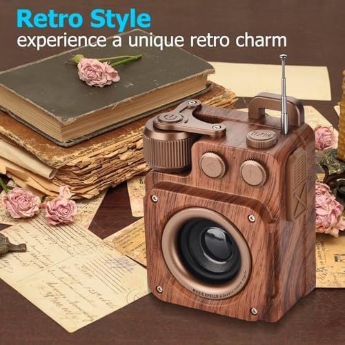 Alternative view of Retro Ahşap Görünümlü Bluetooth Hoparlör, Nostaljik Tasarım, FM Radyo Özellikli, Kablosuz Bağlantı