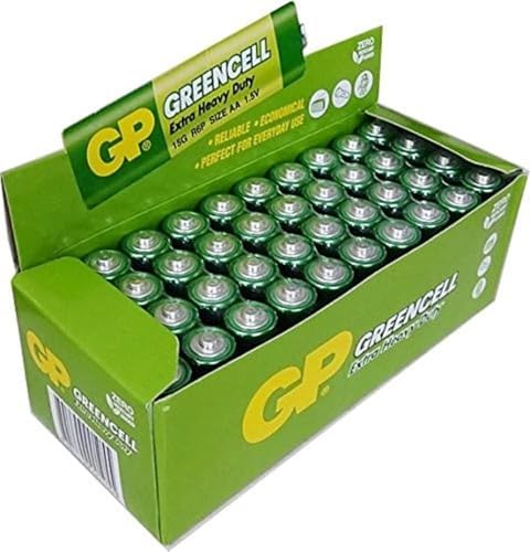 GP Batteries GP15G Greencell R6P/1215/AA Kalem Pil, 1.5 Volt, 40'lı Kutu, Yeşil/Sarı/Beyaz - Görsel 3