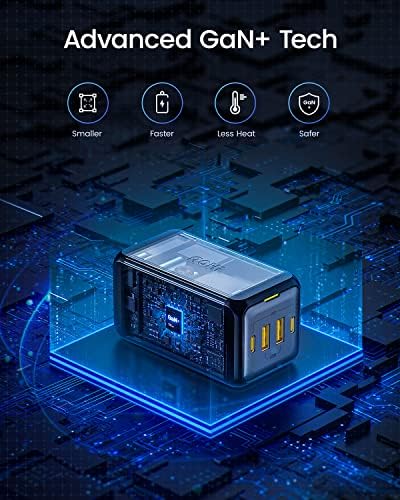 Aohi Magcube 4 Portlu Masaüstü USB Şarj İstasyonu, GaN+ 120W Hızlı Şarj Cihazı - Görsel 3