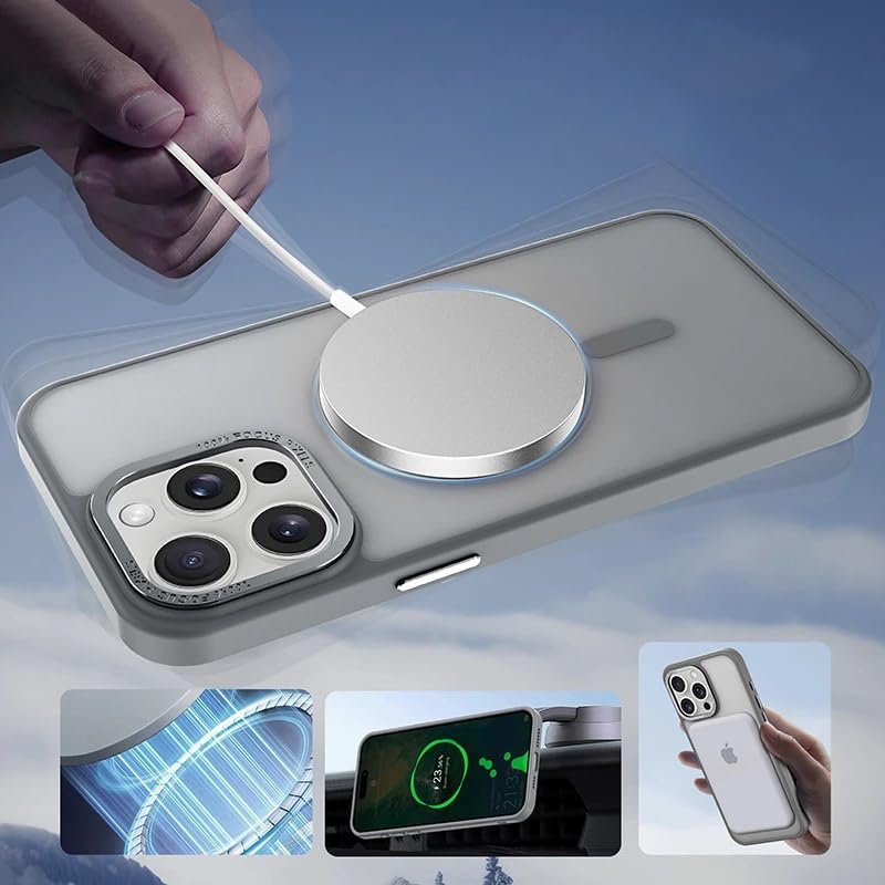 Alternative view of Apple iPhone 13 Pro ile uyumlu Arkası Mat Transparan Buzlu Magsafe ile uyumlu Kamera Çıkıntı 2mm Korumalı Impact Matte Protectıon Kılıf Mürdüm