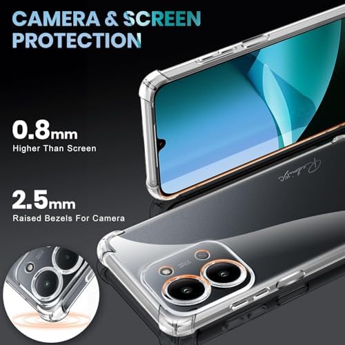 Alternative view of Xiaomi Redmi 15C / Poco C85 Şeffaf Kılıf – Darbe Emici Köşeli Koruma, 1 Adet Telefon Kılıfı + 2 Adet Temperli Cam, Şeffaf Çizilmez Koruyucu Kılıf