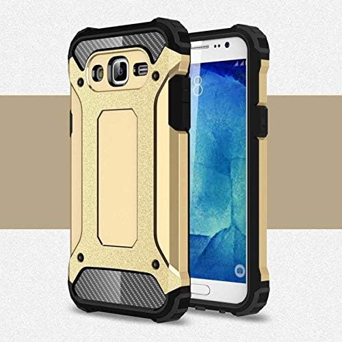 Galaxy J7 ile uyumlu Çİft Katman Koruyucu Crash Military Tank Kılıf - Rose Gold