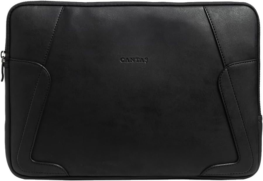 Alternative view of CANTAŞ Premium Laptop Kılıfı, 13-14 inç, Su Geçirmez Suni Deri, 35x25x2.5 cm, Modern Tasarım, Siyah, Fermuarlı, İş ve Günlük Kullanım İçin