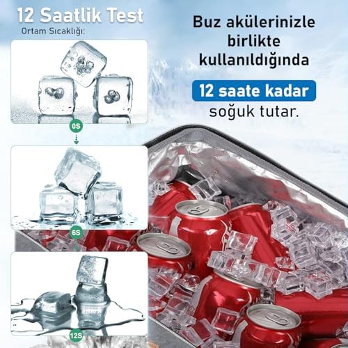 Haegs Kadın Termal Çanta, Yalıtımlı Yemek Taşıma, Bayan Beslenme Çantası, Sızdırmaz Beslenme Kutusu, Yetişkinler ve Çalışanlar İçin - Görsel 2