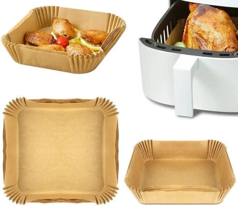 Aırfrey Pişirme Kağıdı,XL,XXL Aırfreyler İçin Parşömen Kağıdı,Sıvıya Ve Yağa Dayanıklı Sıcak Hava Fritözleri İçin Yanmaz Kağıt (50 Adet) - Görsel 3