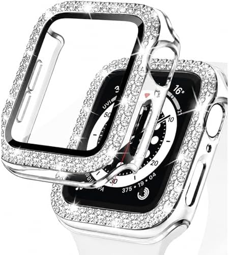 Alternative view of Apple Watch İle Uyumlu 10 11 İle Uyumlu 46 Mm Özel Üretim Işıltılı Lüks Şık Darbe Emici Zarif Elmas Taşlı Kasa Ve Ekran Koruyucu Kılıf İnci Şeffaf
