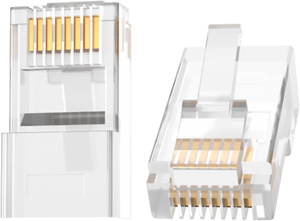 Cat6 RJ45 Jack 8P8C Ethernet Konnektörü Altın Kaplama 102 Adet