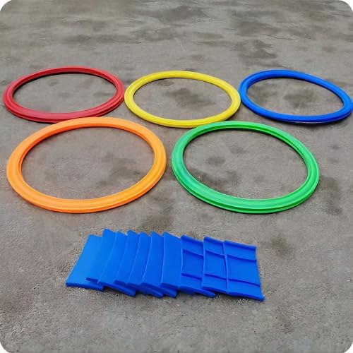 Daire Seksek Halka Oyunu Seti 22 Parça - Anaokulu ve Açık Hava Bahçe Aktivite Eğitim Çemberi 27 Cm