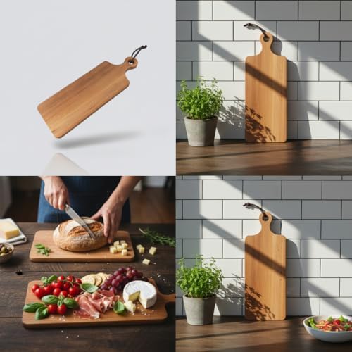 Akasya Kesme ve Sunum Tahtası Antibakteriel Yıkanabilir Doğrama Tahtası Dikdörtgen 32x11CM | Yıkanabilir Akasya Peynir Sunum Tahtası - Görsel 3