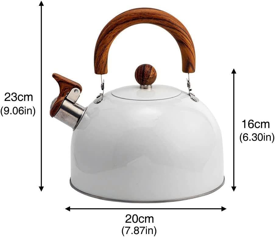 3L Düdüklü Kettle Su Isıtıcı Çaydanlık Paslanmaz Çelik Yüksek Islıklı Beyaz