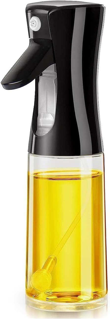 xesha Cam Sprey Yağdanlık, Akıtma Damlatma Yapmaz, Limon, Sirke, Yağ Püskürtücü 225 ml Airfryer Kızartma Izgara Salata İçin Yağlık 1 Adet. (Siyah) - Görsel 3