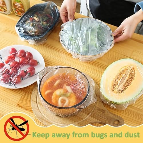 100’lü Yeniden Kullanılabilir Elastik Plastik Kase Kapakları – Şeffaf, 12x30 cm, Hava Geçirmez Gıda Saklama Bonesi, Ev ve Restoran İçin - Görsel 3