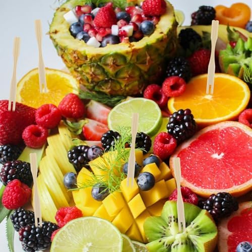 100 Paket Bambu Meze Çatalı, Meze için Kürdan, Meyve, Kokteyl, Şarküteri Tahtası Aksesuarları için 3,5 İnç Mini Çatal (100 Paket) - Görsel 3