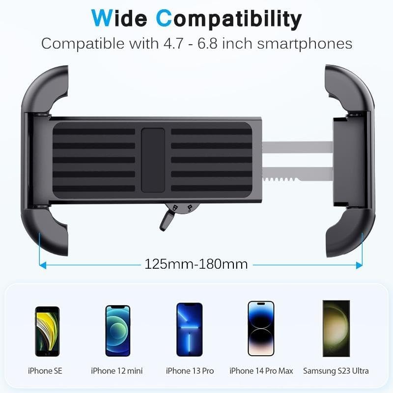 Motosiklet Dikiz Aynası Telefon Tutucu – Anti Titreşimli, Tek Elle Kilitleme, 360° Döner, 4.7–7.2 inç Uyumlu, 10–14 mm Ayna Bağlantı Aparatlı | ZR1042 - Görsel 3