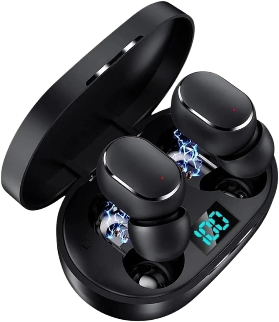 E6s Dots Bluetooth Kablosuz Kulaklık, Çift Mikrofon, HD Ses, Extra Bass, Powerbank Kutu, Siyah - Görsel 3