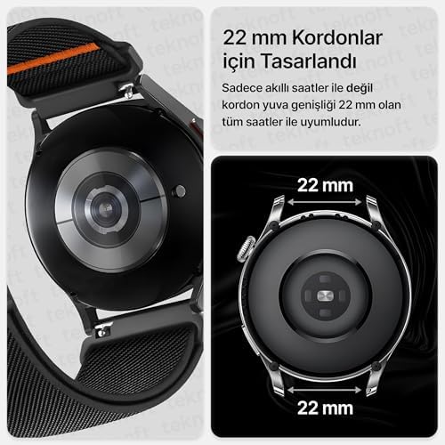 22mm ile Uyumlu Saatler için Steel Loop 46mm Yumuşak Kumaş Kordon  Watch (GT6 Pro/GT6/GT5 Pro/GT5/GT4/Watch 4 Pro/GT3/GT3 Pro/GT2/GT2 Pro)