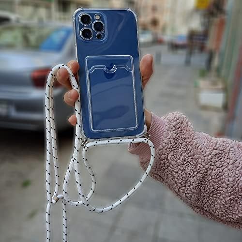 Alternative view of Xiaomi Redmi Note 12 4G ile uyumlu İpli Boyun Askılı Silikon Kılıf Şeffaf Renk Kartlıklı Dulcet Epiphany Kılıf