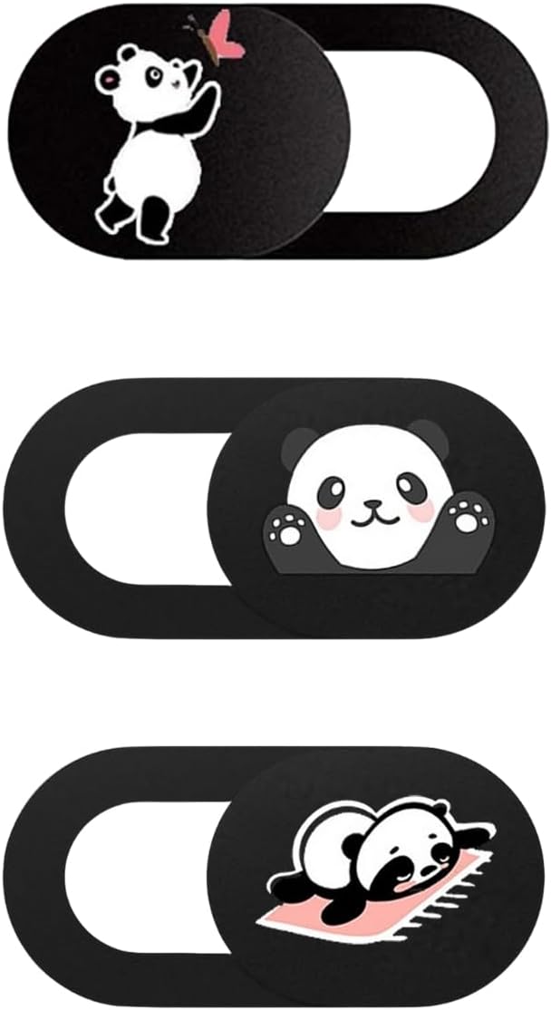 Alternative view of Kamera Kapatıcı Laptop Tablet Telefon Uyumlu Panda Desenli Gizlilik Aparatı Ultra İnce Sürgülü Webcam Cover 3 Lü Set 3M Yapışkanlı Çok Renkli