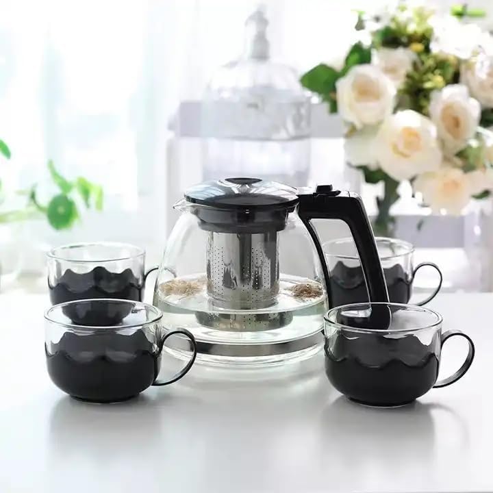 Cam Demlik, Çelik Süzgeçli, Meyve Çayı için, Asorti Renk, 900 Ml Kapasiteli, Çaydanlık Üstü - Görsel 3