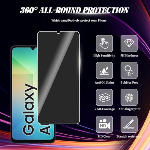 Galaxy A06 Privacy (Hayalet) Ekran Koruyucu – 2 Adet - 9H Temperli Cam, Yan Görünme Engelleyici, Tam Kaplama - Görsel 3
