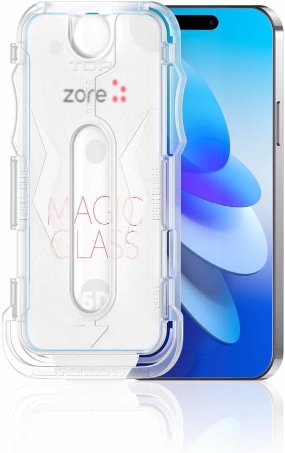 Apple ile uyumlu iPhone 16 Plus Kolay Uygulama Aparatlı 5D Magic Glass Cam Ekran Koruyucu Şeffaf